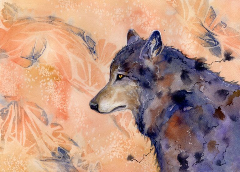 Wolf Orange Gray Purple